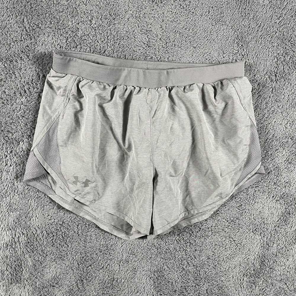Under Armour HeatGear Fly By 2.0 Shorts Women Medium Gray Lined Running Workout